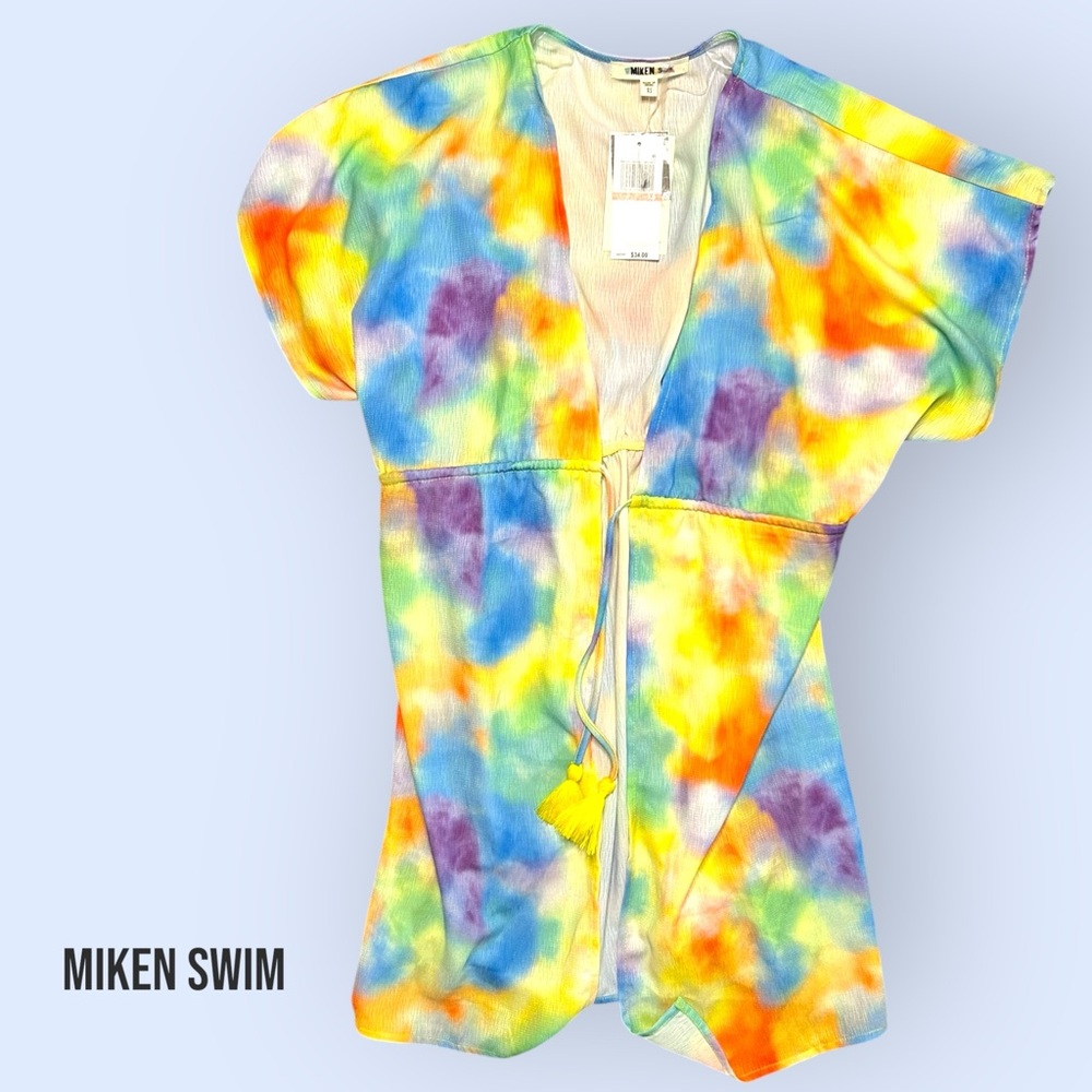 Miken Swim Rainbow Tie-Dye Cover-Up – Size XS
